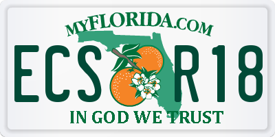 FL license plate ECSR18