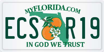 FL license plate ECSR19
