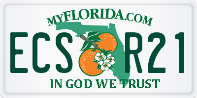 FL license plate ECSR21