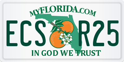 FL license plate ECSR25