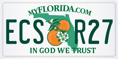 FL license plate ECSR27