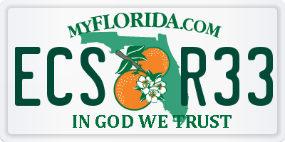 FL license plate ECSR33