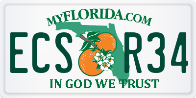FL license plate ECSR34