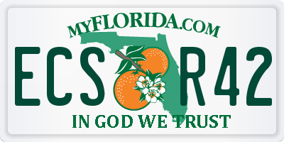 FL license plate ECSR42
