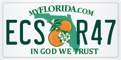 FL license plate ECSR47