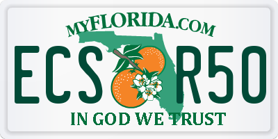 FL license plate ECSR50