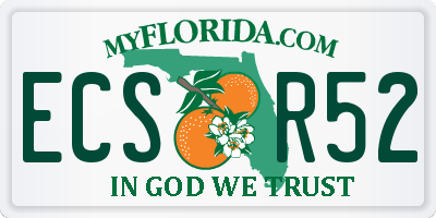 FL license plate ECSR52