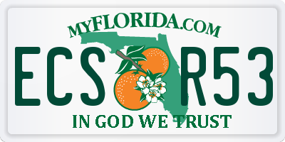 FL license plate ECSR53