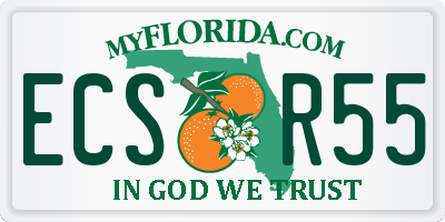 FL license plate ECSR55