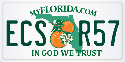 FL license plate ECSR57