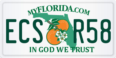 FL license plate ECSR58