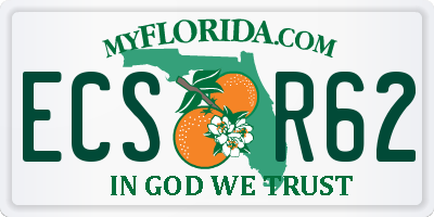 FL license plate ECSR62