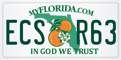 FL license plate ECSR63