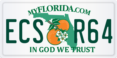 FL license plate ECSR64