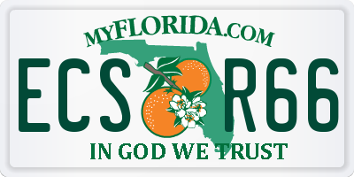 FL license plate ECSR66