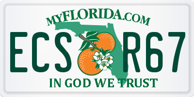FL license plate ECSR67