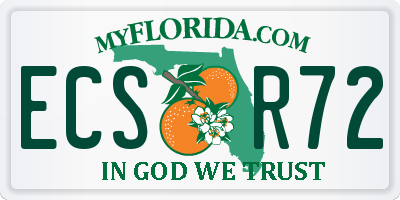 FL license plate ECSR72