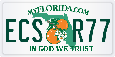 FL license plate ECSR77