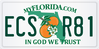 FL license plate ECSR81