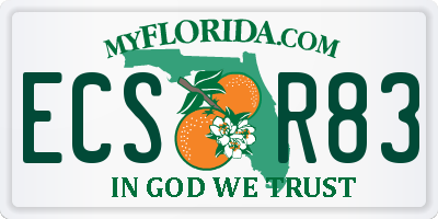FL license plate ECSR83
