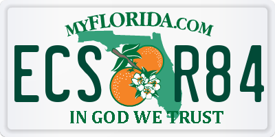 FL license plate ECSR84