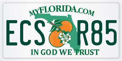 FL license plate ECSR85
