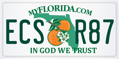FL license plate ECSR87