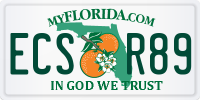 FL license plate ECSR89