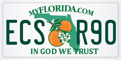 FL license plate ECSR90