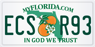 FL license plate ECSR93