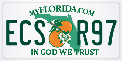 FL license plate ECSR97