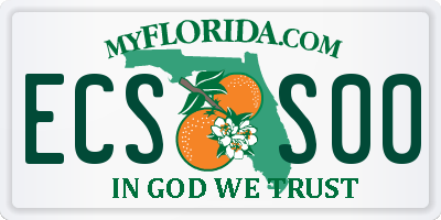 FL license plate ECSS00