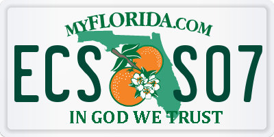FL license plate ECSS07