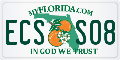 FL license plate ECSS08