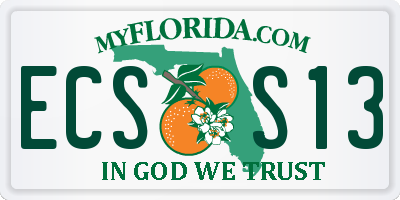 FL license plate ECSS13