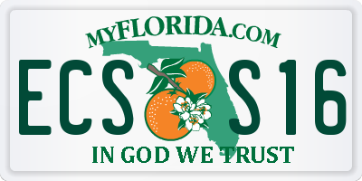 FL license plate ECSS16