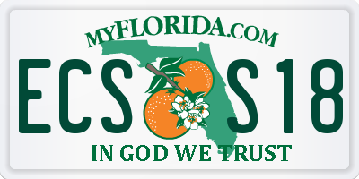 FL license plate ECSS18