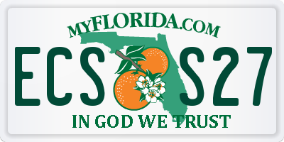 FL license plate ECSS27