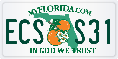 FL license plate ECSS31