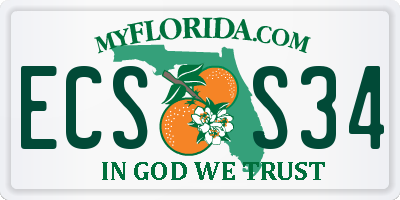 FL license plate ECSS34