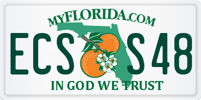 FL license plate ECSS48