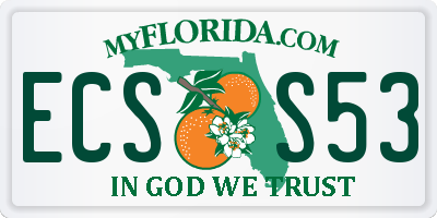 FL license plate ECSS53