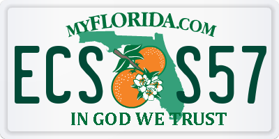 FL license plate ECSS57