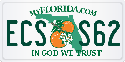 FL license plate ECSS62