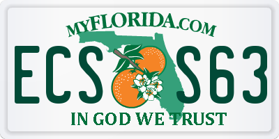 FL license plate ECSS63