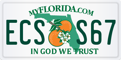 FL license plate ECSS67