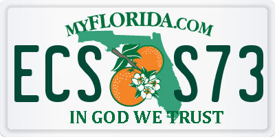 FL license plate ECSS73