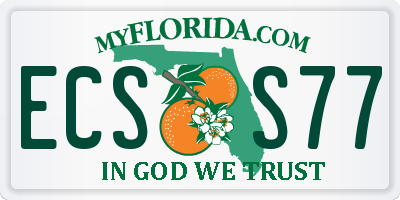 FL license plate ECSS77