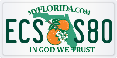 FL license plate ECSS80