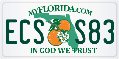 FL license plate ECSS83